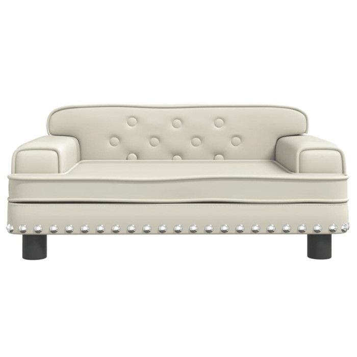 Cream Children's Sofa 70x45x30 Cm Faux Leather