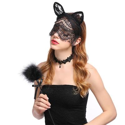 Sexy Spitze Katzenohren Schleier Stirnbänder Schwarze Haarbänder Augenmaske Anime Cat Girl Cosplay Haarschmuck Für Frauen Mädchen Weihnachten
