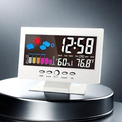 Çok İşlevli Hava İstasyonu Saat Termometre Higrometre Takvim Dijital Lcd Ekran Sıcaklık Ve Nem Ölçer