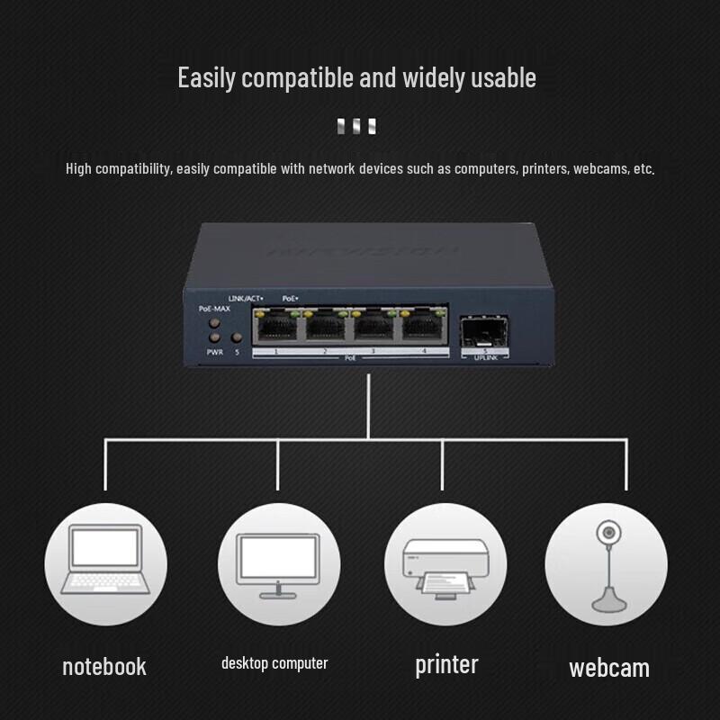 Hikvision 5-Port Full Gigabit PoE Network Switch