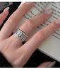 Yinruitai S925 Sterling Silver Wide Band Ring: Women's Retro Fashion Open Finger Ring, Trendy Index Finger Accessory.