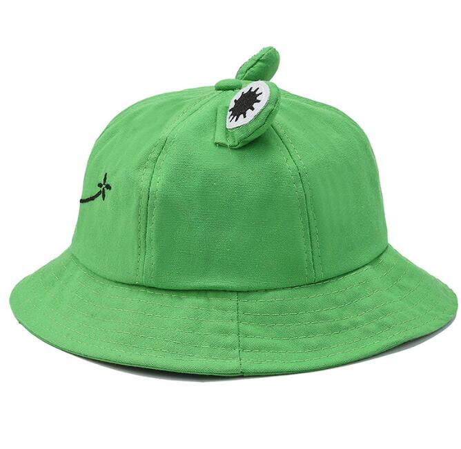 2024031113 Green Frog Bucket Hat Cotton Adult Children
