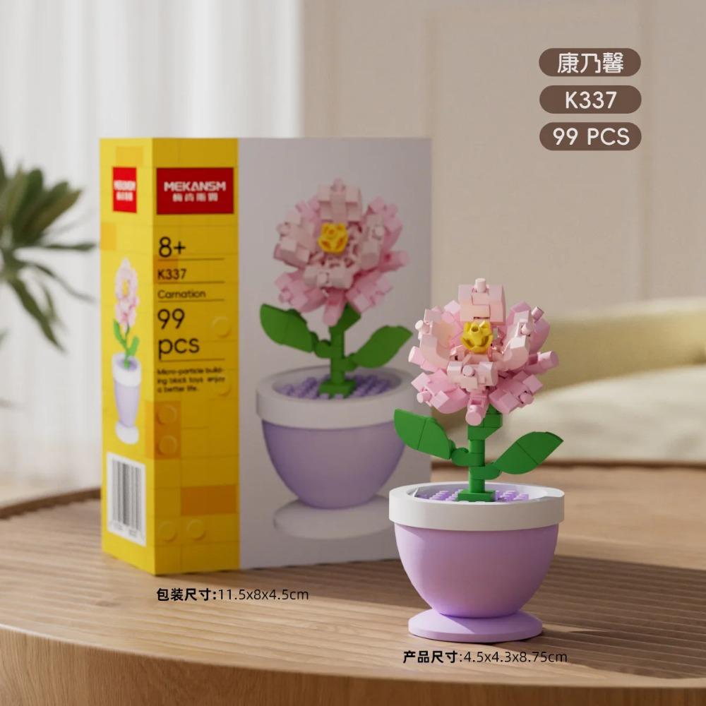 

Bouquet Flower Adult Construction Christmas Tree Building Blocks for Children 7 to 10 Years Old Mini Assembled Bricks Girl Gifts