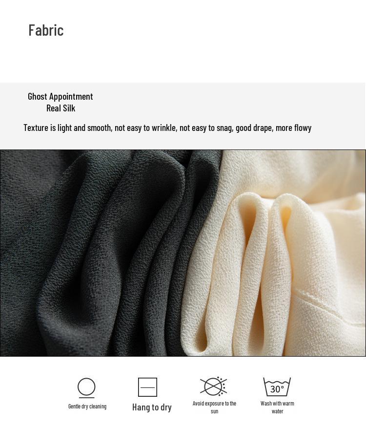 Women's Spring Silk Ribbon Shirt: Mulberry Silk French-Style Long Sleeve Top