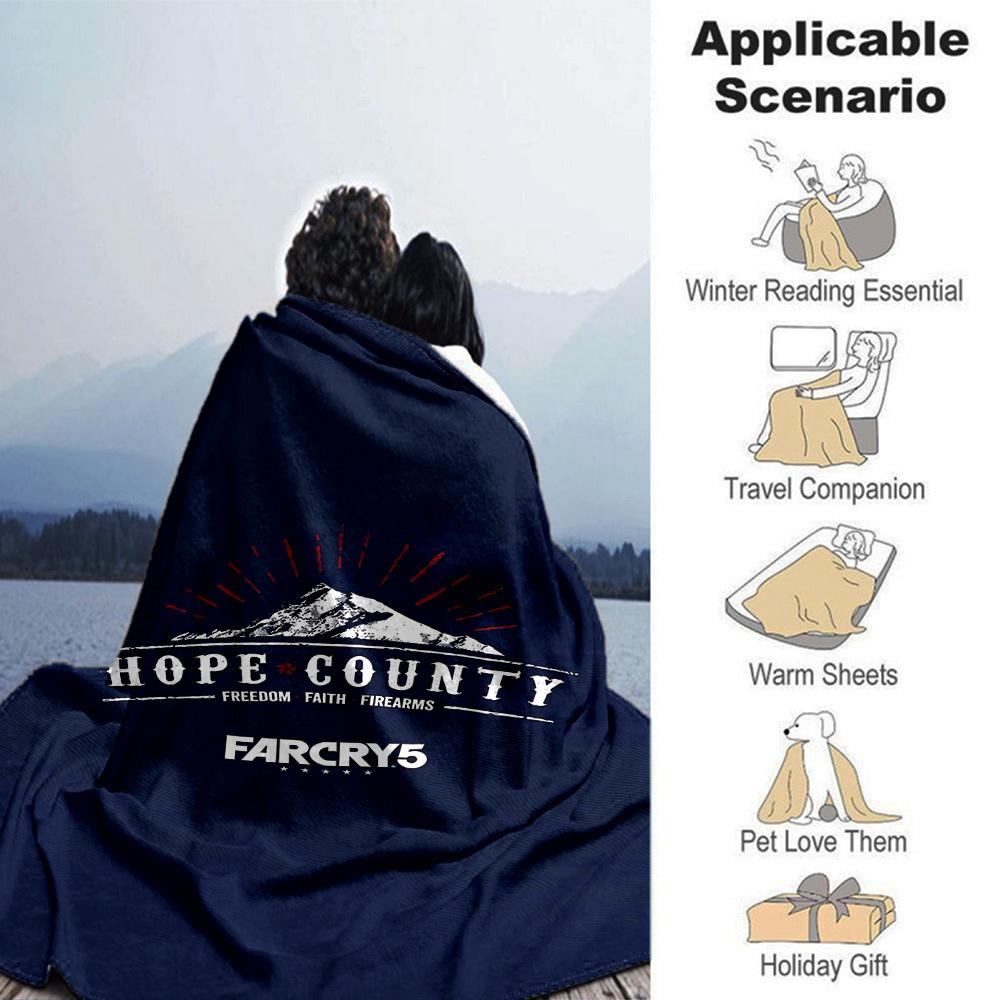 1pc Hope County Soft Flannel All Season Throw for Home, Office, Outdoor UseDurable Comfort Soft Warm Throw for Home