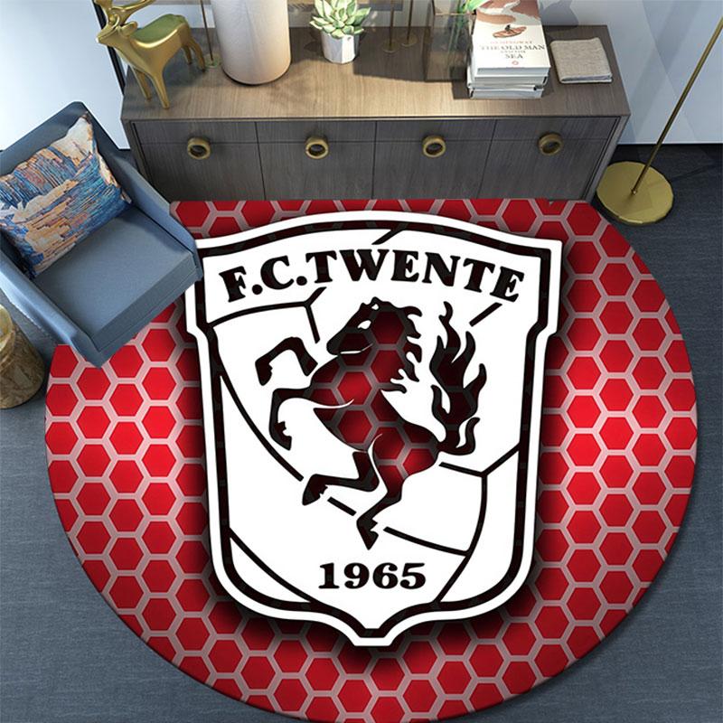 FC Twente Enschede pattern round rug,Carpet Rug for Living Room Bedroom Playroom ,Non-slip Floor Mat,Holiday Gifts and Birthday Gifts.