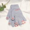 Autumn and winter five-finger gloves knitted student thickened cartoon panda cute warm