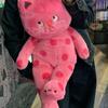 Unique Pink Polka Dot Cat Plush Toy Stuffed Black Kitten Hug Sleeping Throw Pillow Art Design Gift For Girl Lover Cushion