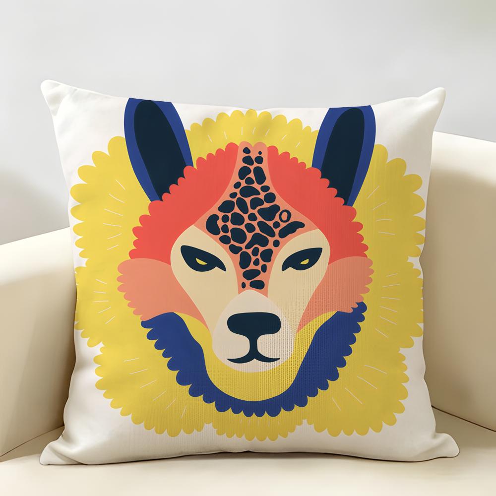 Abstract Floral Animal Fashion Cushion Cover Natural Linen Organic Fabric DoubleSided Printing Room Sofa Decor Pillow Case