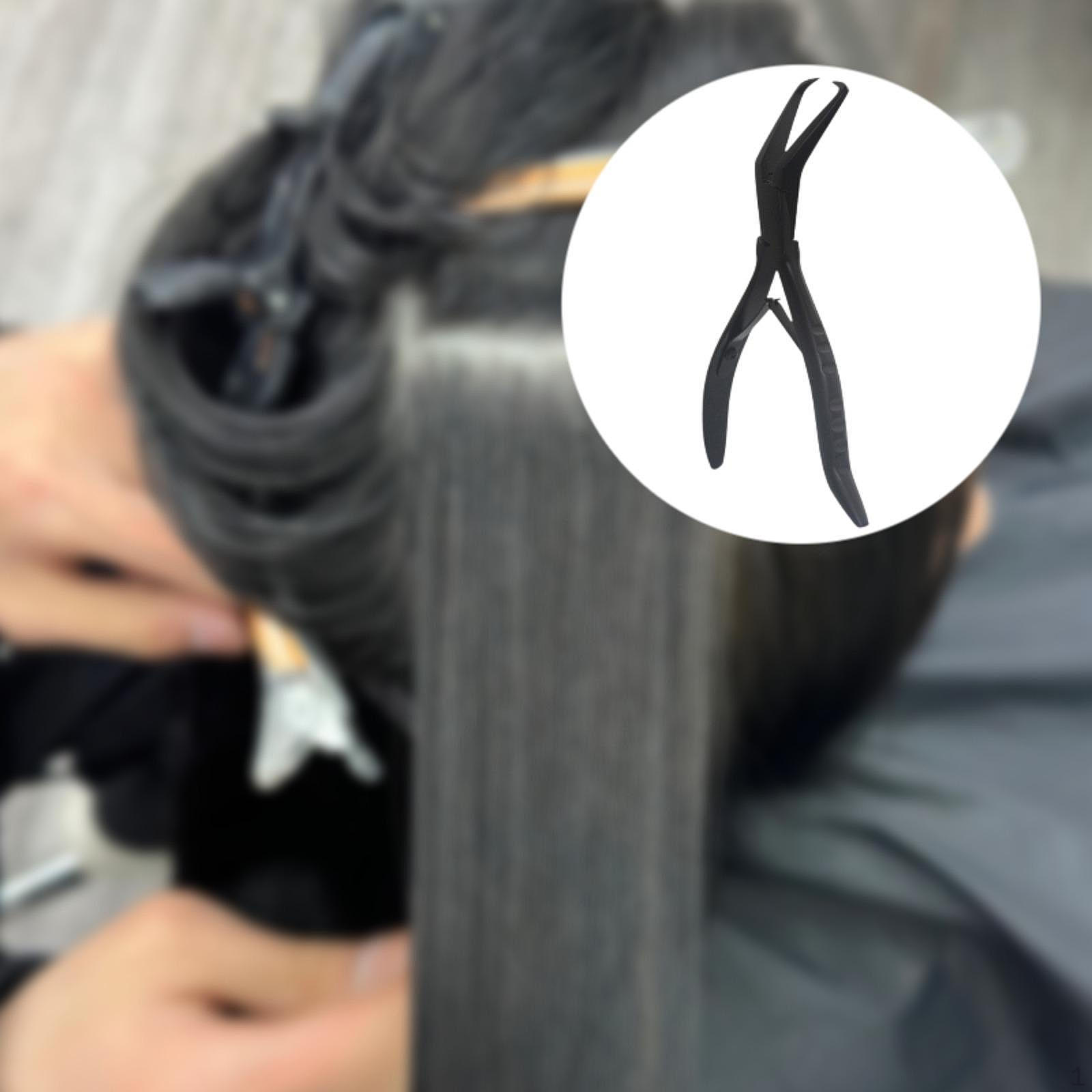 

Щипцы для наращивания волос, зажим для запечатывания, плоскогубцы, инструмент, двойной крючок, профессиональный инструмент для укладки волос для снятия чёрный