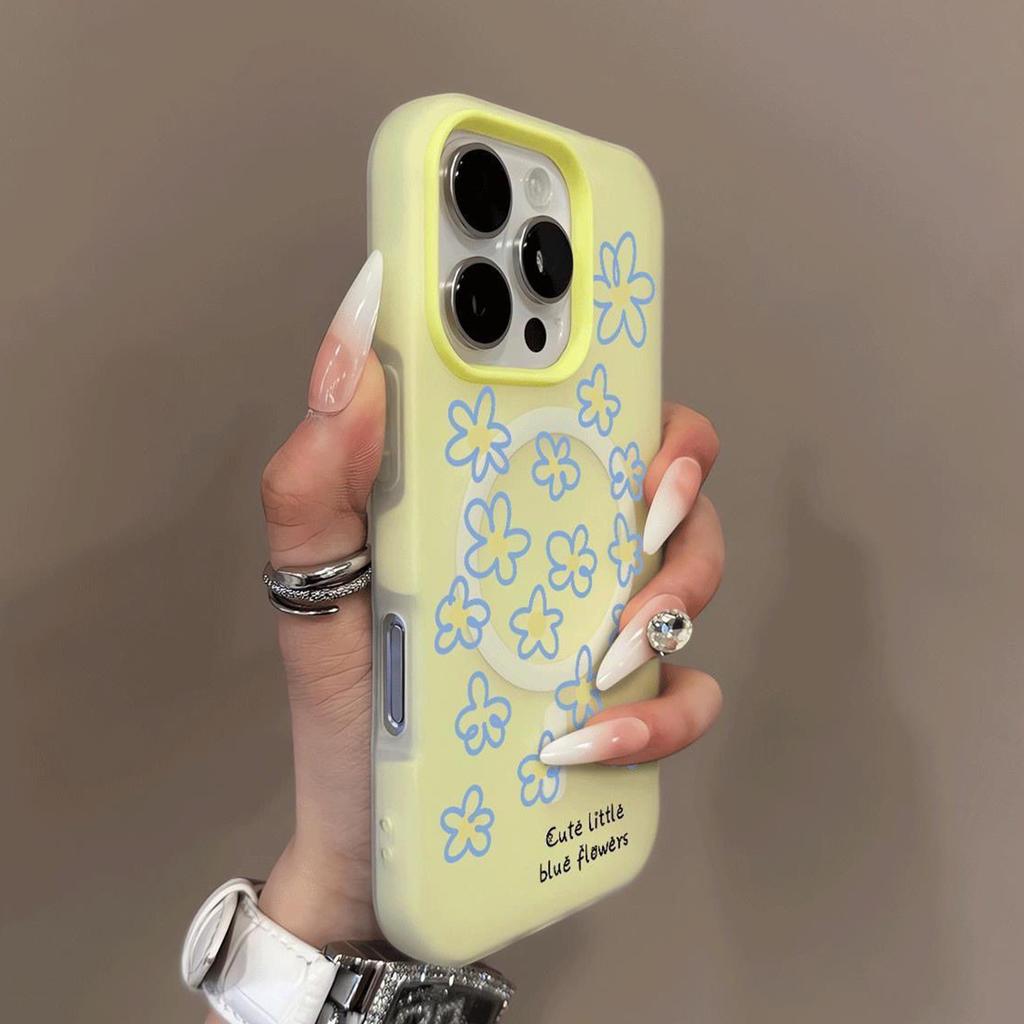 Jelly Magnetic 2-in-1 Phone Case with Ins Wind Cooling and Small Fresh Cartoon TPU Couple Trend