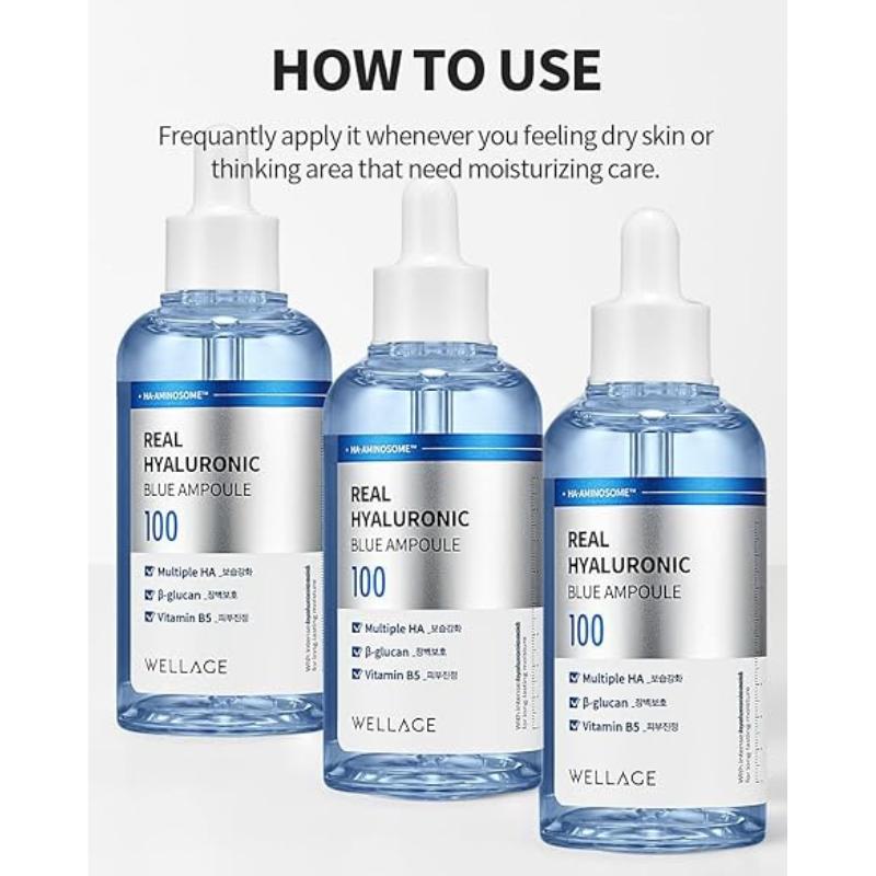 [WELLAGE] Real Hyaluronic Blue Ampoule 100ml / 3.38 fl oz
