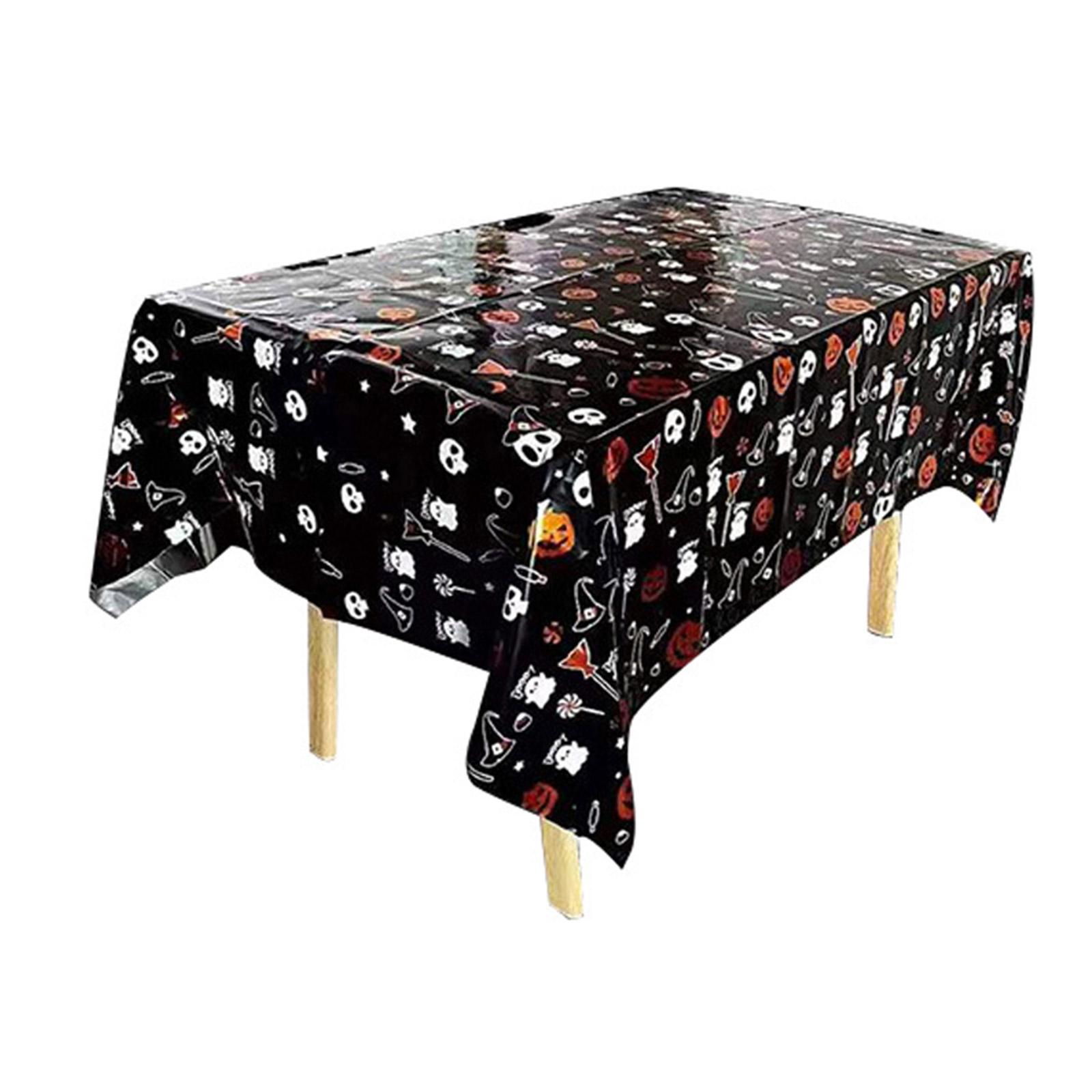 Halloween Table Cloth Skeleton Black Castle Ornament Desktop Decor for Home Dining Room Bar Decor Accessory 1