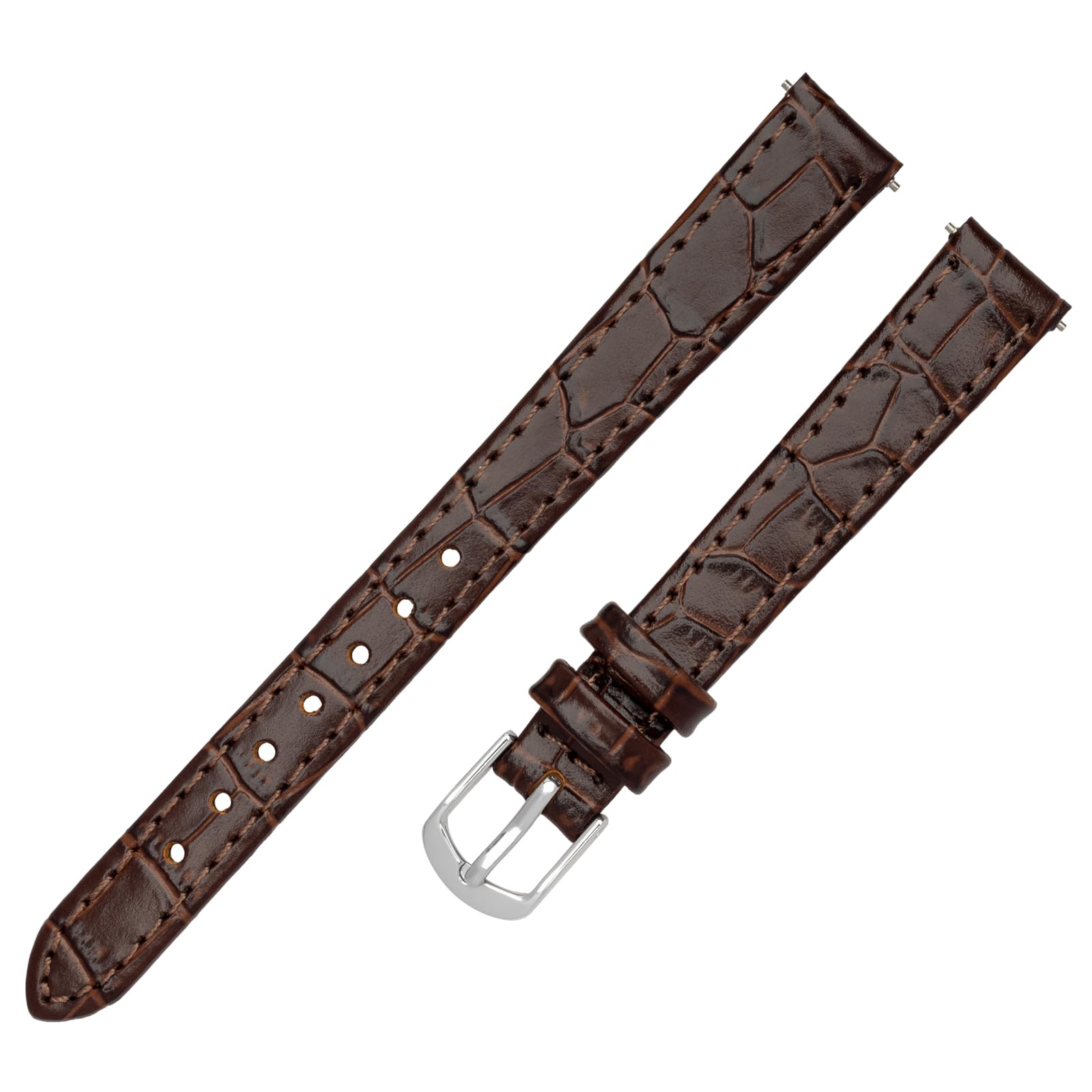 

[Clefer] Ремешок для часов 18 мм Кожа Синтетическая кожа Ремешок с тиснением под крокодила Легко использовать Инструмент в комплекте Коричневый L-81 BL-CF033-18