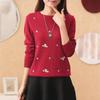 Weibliche Stickerei Floral Strickpullover Frauen Winter Pullover Top