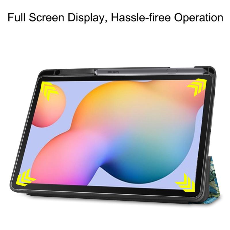 Tablet Case 2020 2022 for Galaxy Tab S6 Lite Case with Pen Holder Tri-Fold Cover for Funda Samsung Galaxy Tab S6 Lite 10.4 S Cover