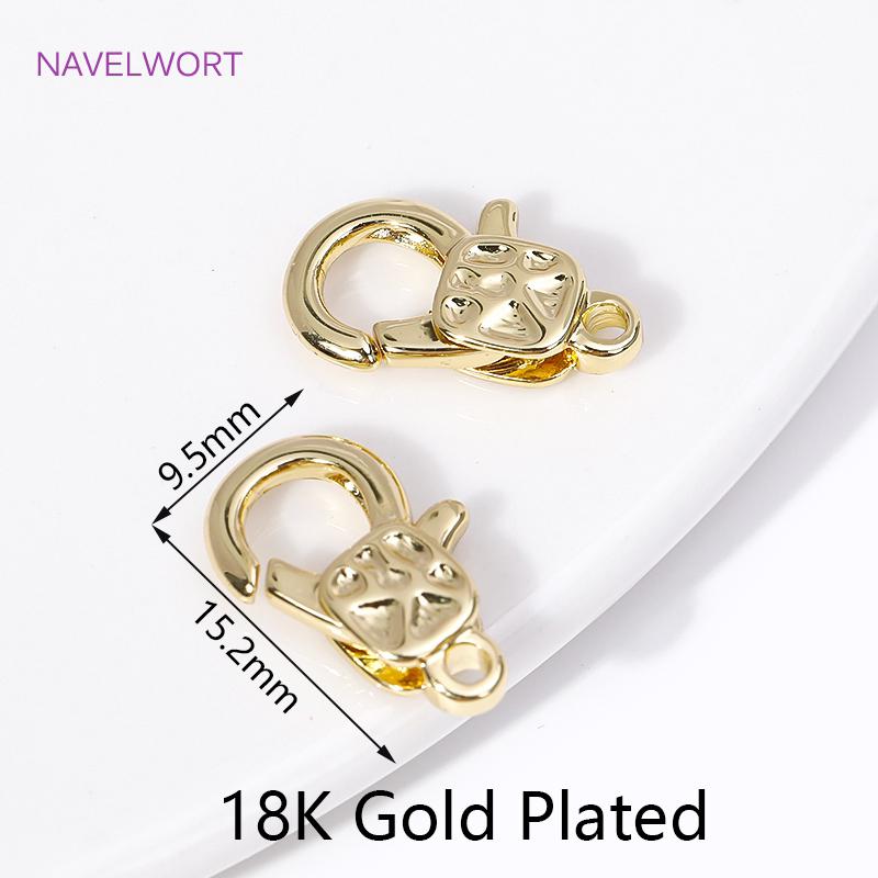 15.2*9.5mm 18K Gold Plated Lobster Clasps Fasteners High Quality Bracelet Connect Clasps DIY Bracelet Jewelry Making Accessories