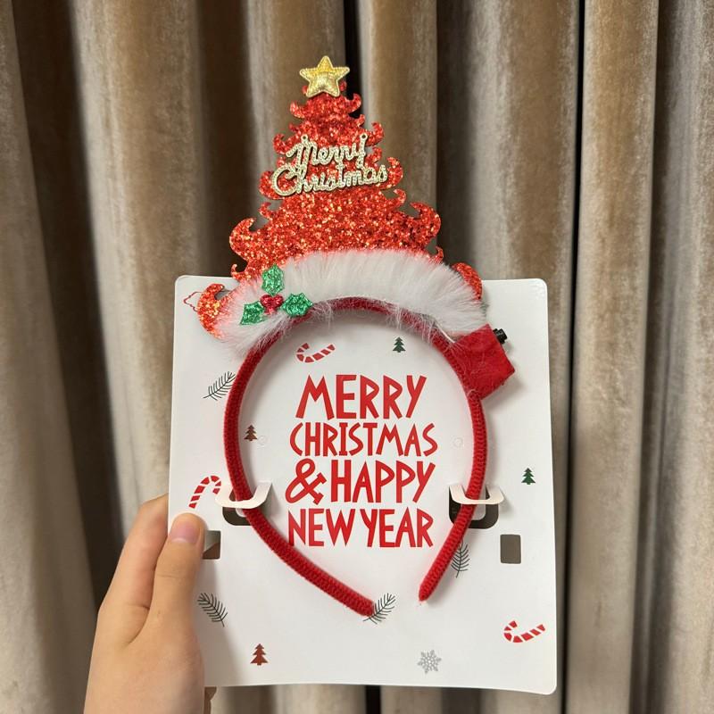 Christmas Hair Hoop Christmas Decoration 2025 Hairband Headband Glowing Hair Pins Christmas Gift for Girls Boys Navidad