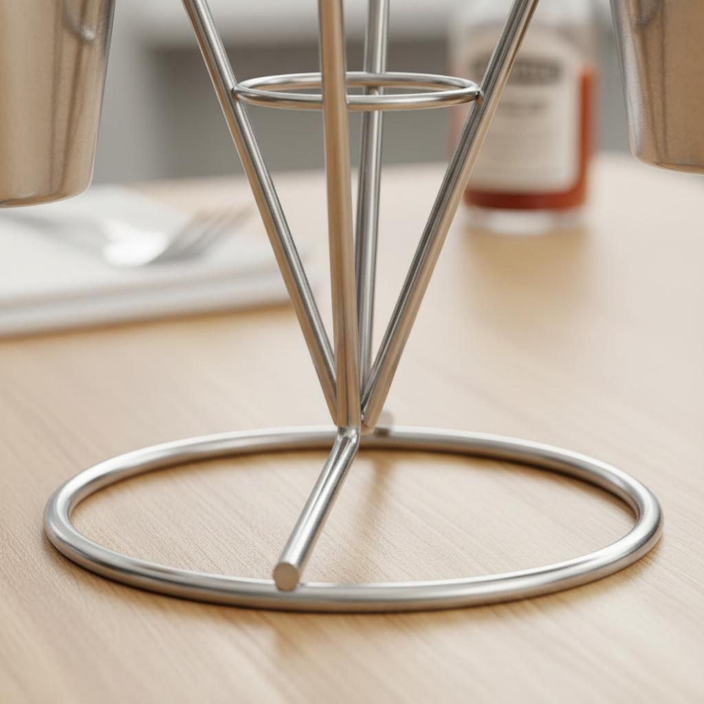 French Fry Cone Holder American Design French Fry Holder Wire Cone Basket Long-Lasting Metal Appetizer Stand Sturdy Construction