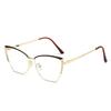 Fashion cat eye flat mirror trendy ultra-light glasses frame retro color-changing anti-blue glasses metal color-changing glasses