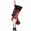 Red Stylish And Gray Checkered Heart Christmas Stockings For Elegant Decor Holiday