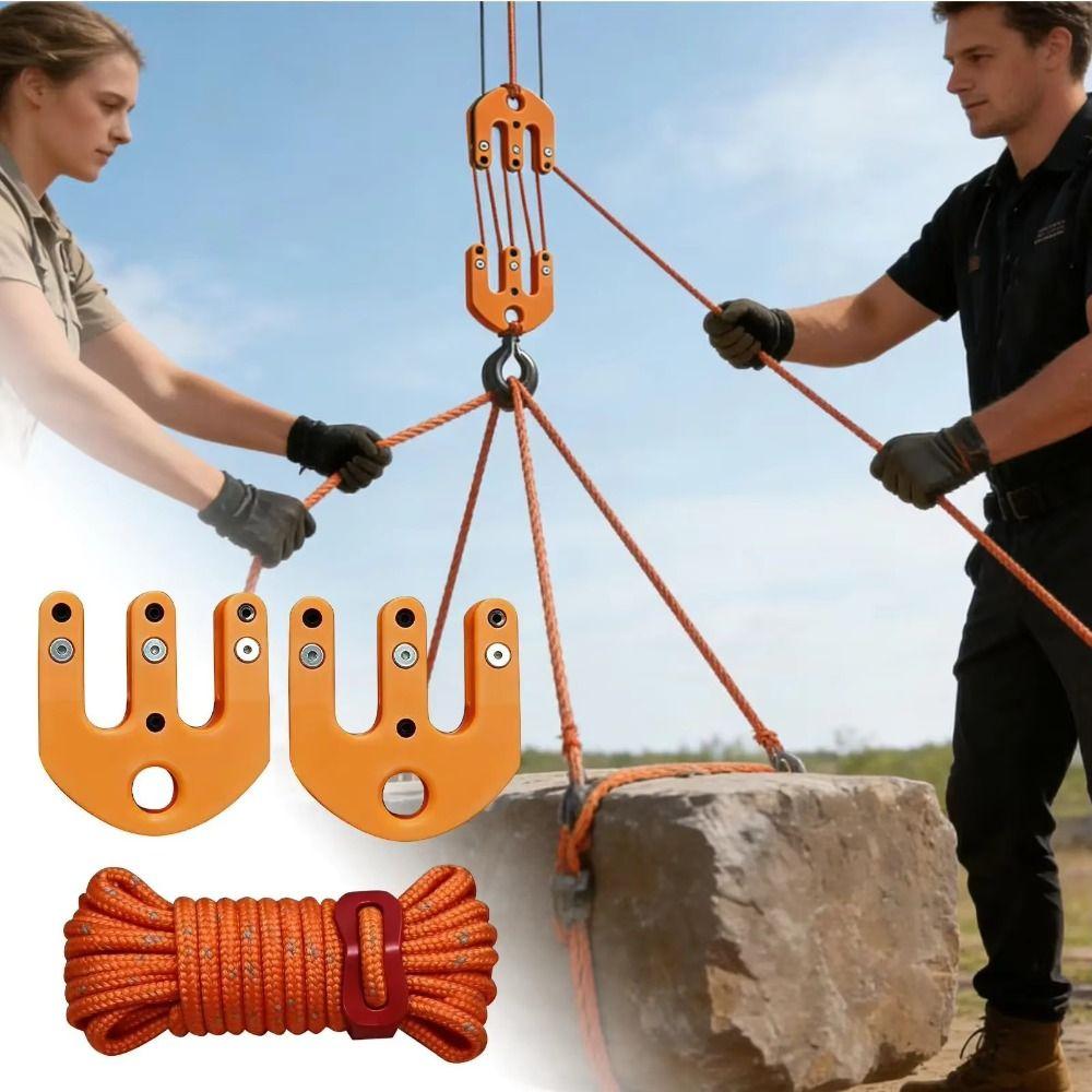 Paranco Portatile Multifunzionale Blocco Materiale Nylon Ultraleggero Sistema di Pulegge Attrezzatura Sistema di Pulegge Design Portatile