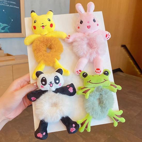 Girl Hair Rope Cartoon Frog Cat Duck Shape High Elasticity Hair Tie Versatile Colorful Hair Accessories