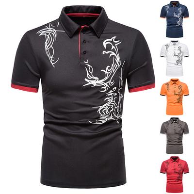 Herren-Sommer-Kurzarm-Revers-T-Shirt, Herren-Jugendmode, lässig, bedruckt, Passform, Herren-POLO-Shirts