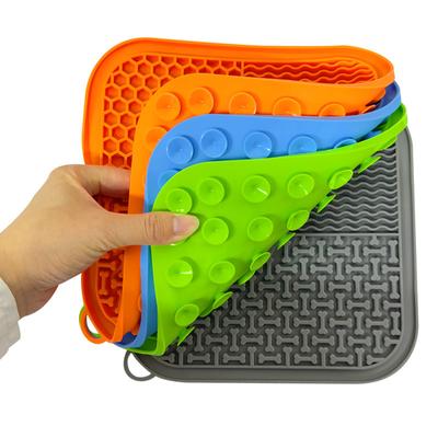 Mat for Pet Dogs Cats Slow Food Bowls Feeding Food Bowl Lick Pad Slow Feeders Puppy Bathing Distraction Pads Silicone Dispenser