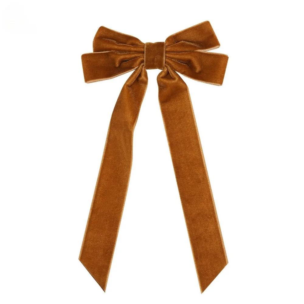 2Styles Velvet Bowknot Hair Clips for Women Elegant Sweat Double Bows Long Tassel Barrettes Hairpin Styling Korean Accessories