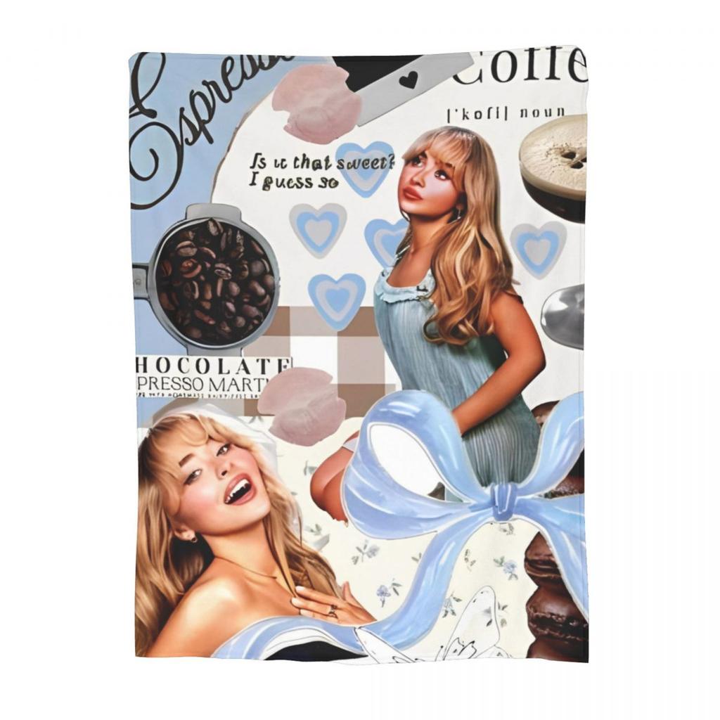 Sabrina Carpenter Espresso Blankets Flannel Summer Multifunction Super Soft Throw Blanket for Bed Bedroom Bedspreads