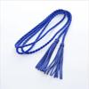 Leather Designer Braid Waist Belt With Tassel