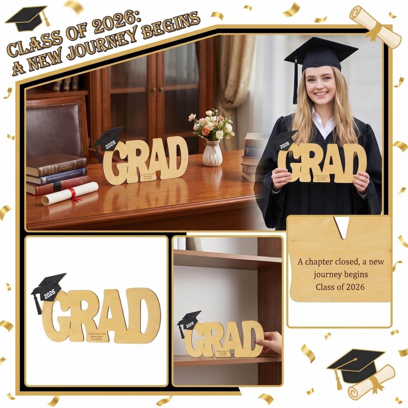 

Graduation Wooden Desktop Decoration one size
