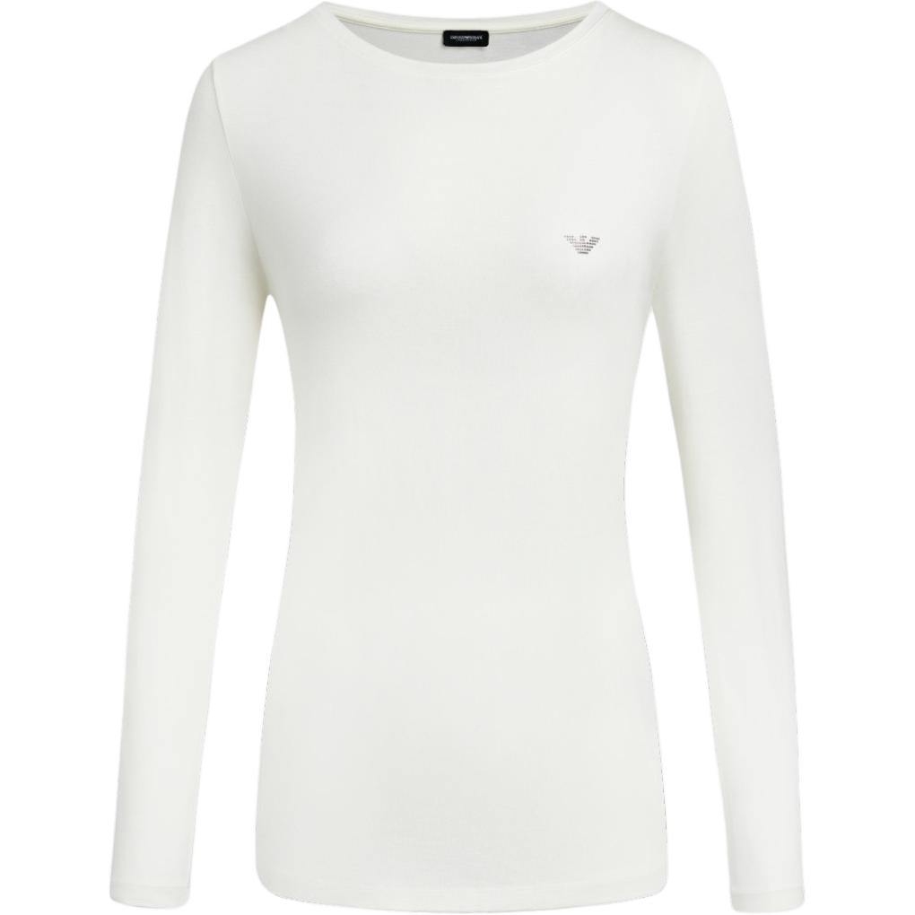 

Emporio Armani FW24 Crew Neck Eagle Logo Long Sleeve T-Shirt Women tops White 164632-4F224-92810 S