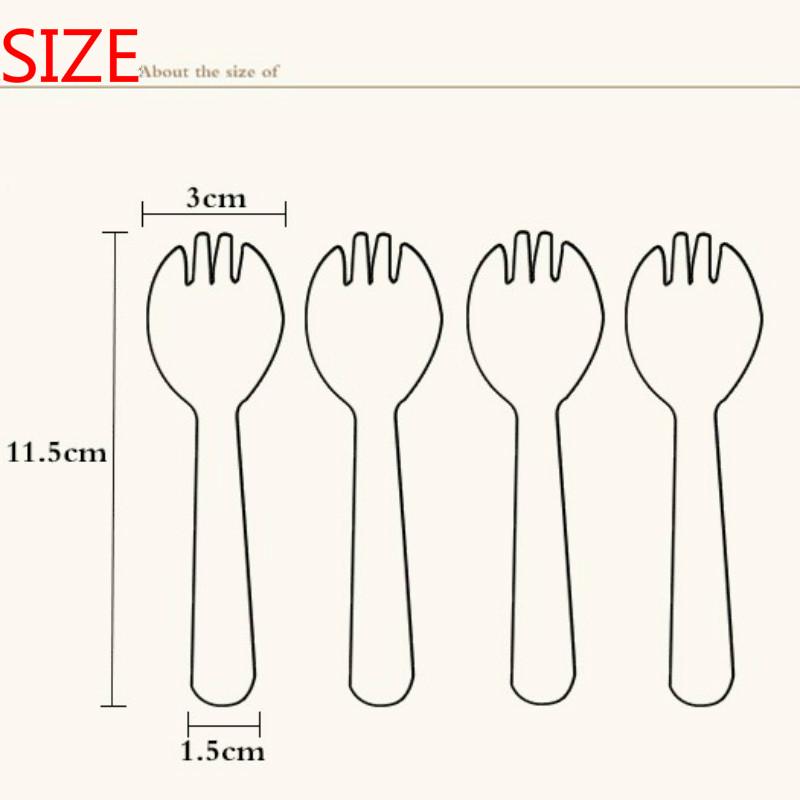 100pcs/lot Disposable Fork Spoon Plastic Tableware Cake Fork Independent Packaging Wedding Birthday