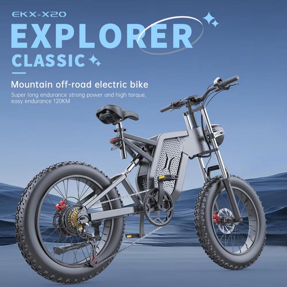Elektrické kolo EKX X20 Horský moped Ebike 20palcový Fat Tire 2000W 48V 35AH Pánské Silniční EBike Elektrokolo pro dospělé Elektrokola