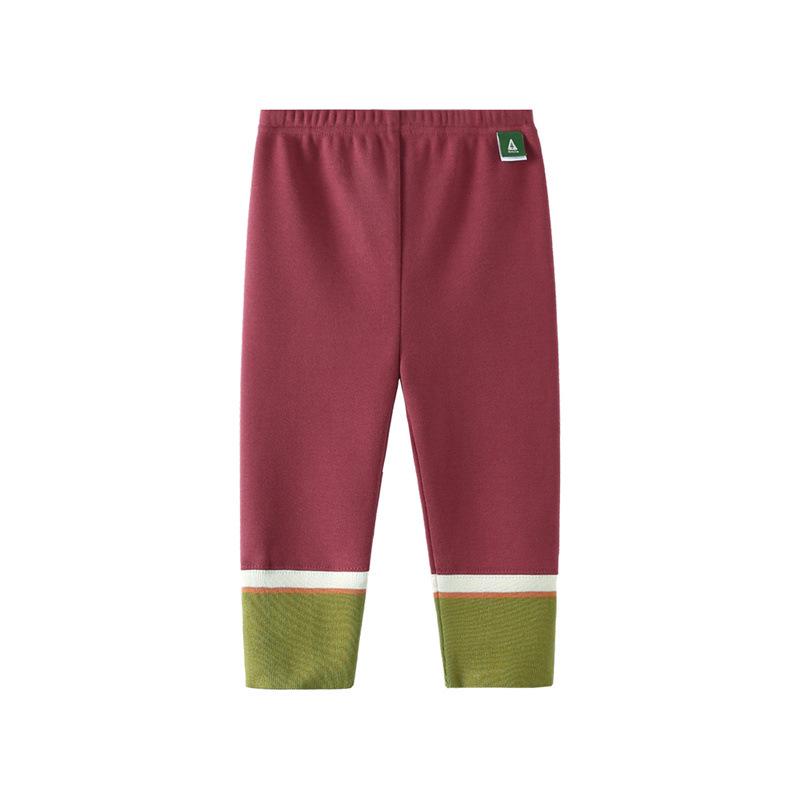 Тунбэй 2025 Зимние Повседневные Леггинсы в Цветовой Блок для Девочек 100cm