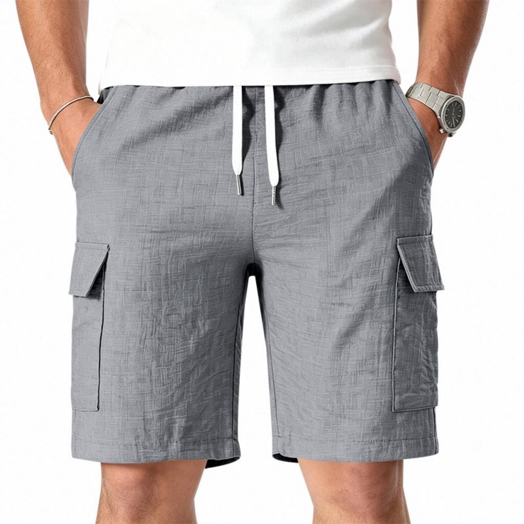 Mens Multi Pocket Drawstring Waist Casual Cargo Shorts Relaxed Fit Lightweight Summer Beach Shorts for Outdoor Activities