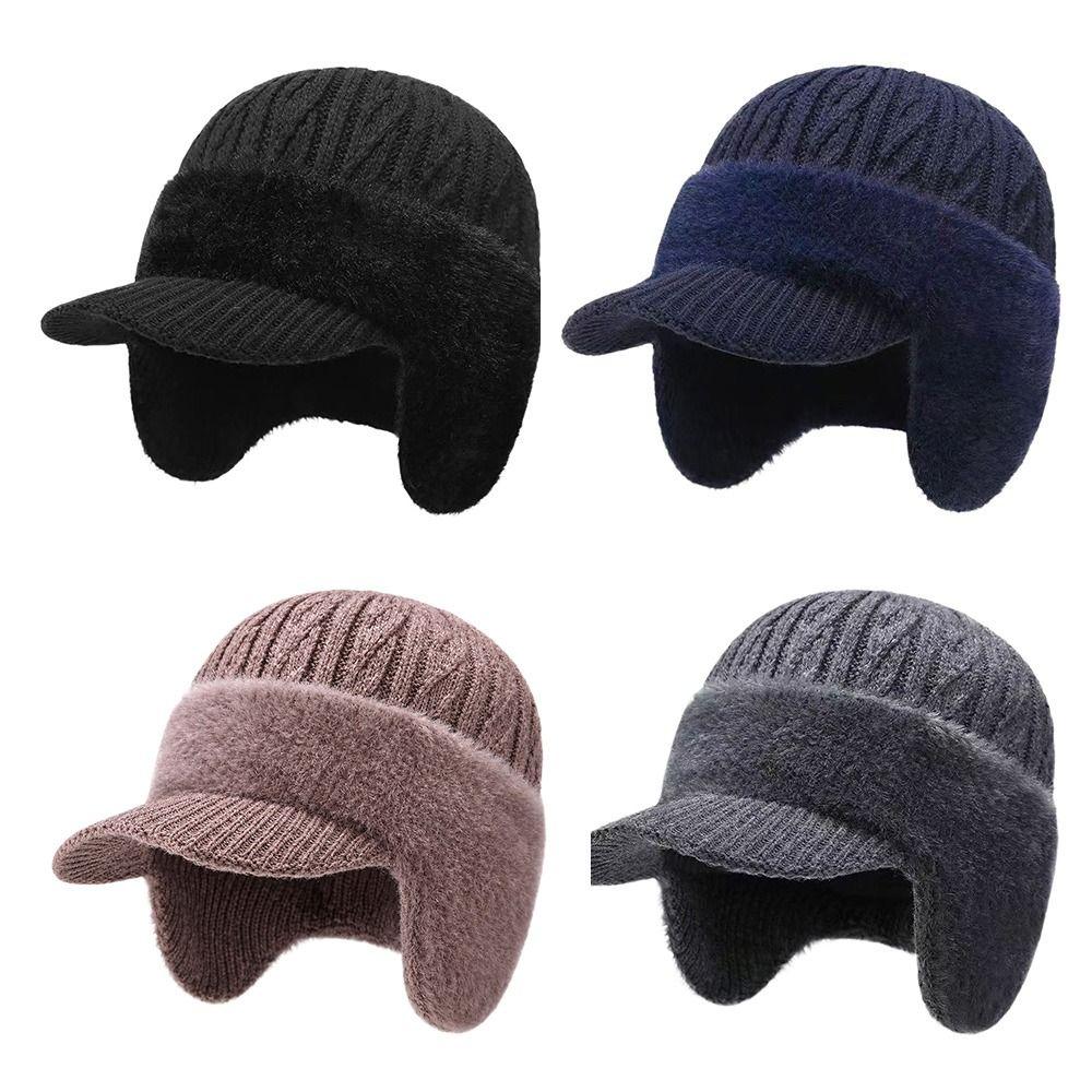 Warm Thermal Winter Hat Fleece Lined Baseball Cap Fashion Knit Beanie Hat Outdoor