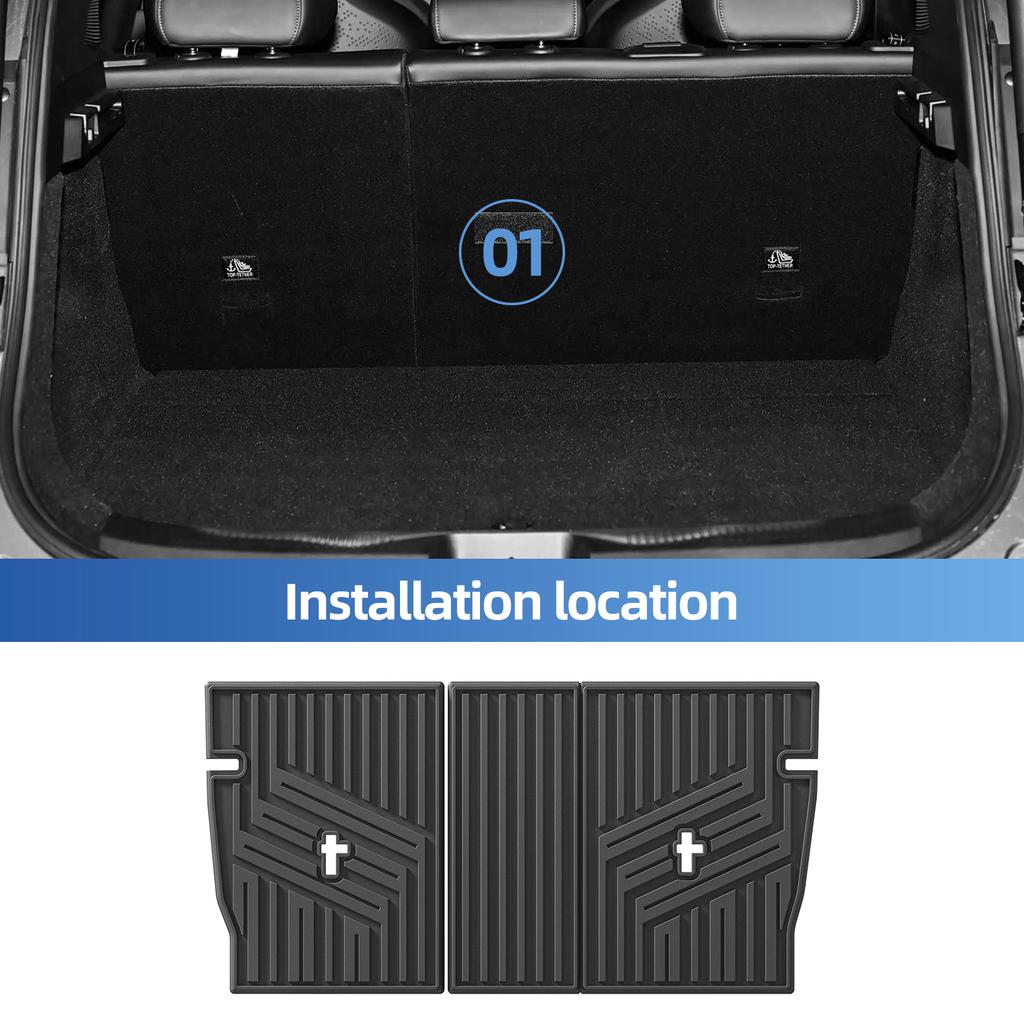 LUCKEASY Left Drive for ZEEKR X 5Seater 2023-2026 TPE Car All-Weather Floor Mats Foot Trunk Pad Cargo Liner Accessories Black