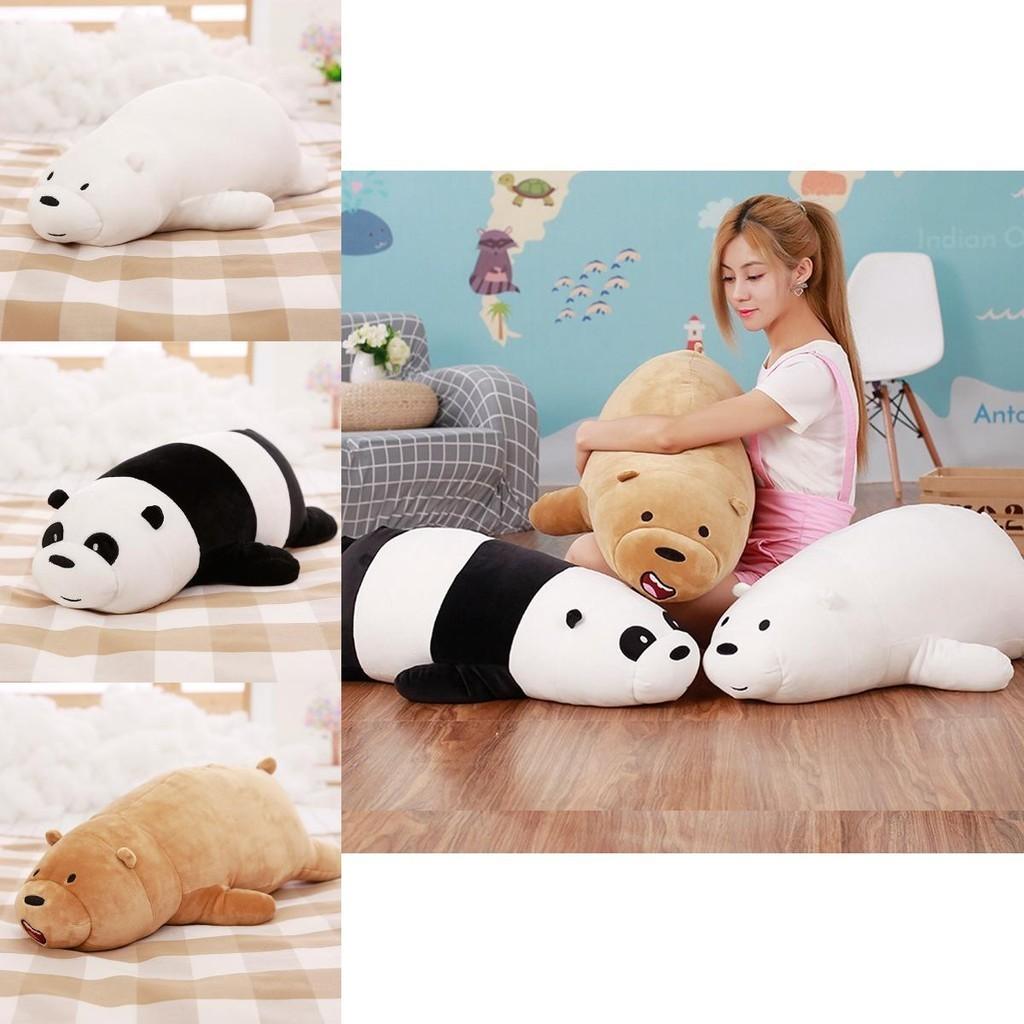 We Bare Bears Pillow Cartoon Bear Grizzly Bear Panda Soft Stuffed Plush Toy Doll Adorable And Cuddly