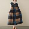 Real summer new literary printing large size hand-folded loose and thin to cover the arms medium and long dress women