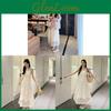 Elegant Summer Polyester Lace Midi Dress For Women With Waistcinching Design