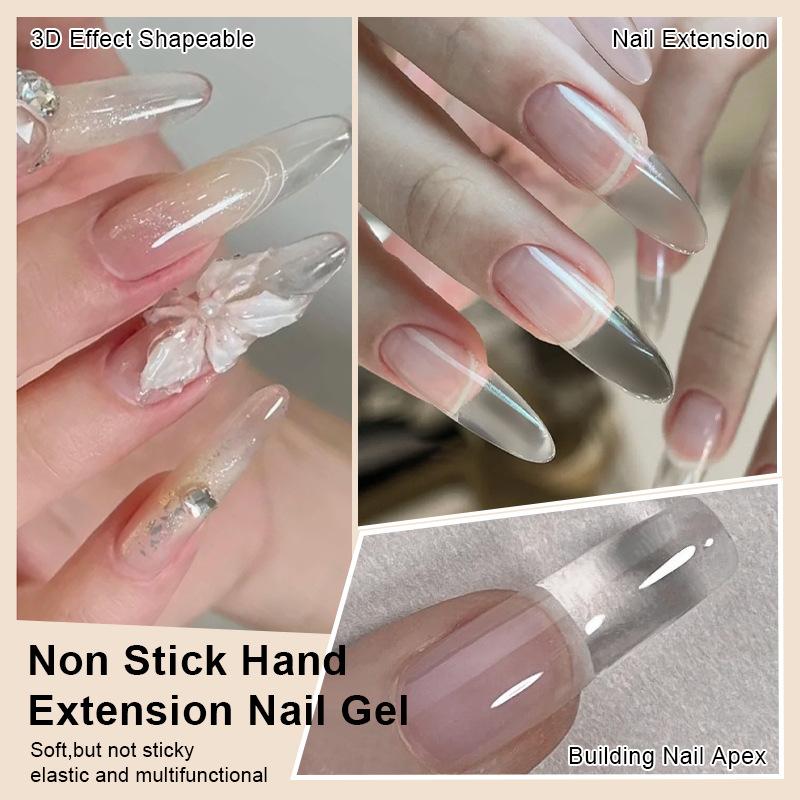BORN PRETTY Nail Extension Gel Non-Sticky Hand-Moldable Scuplting Gel for Nail Art Clear Slip Gel 30ml