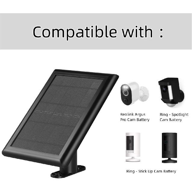 Solar Panel for Ring Spotlight &Stick Up Outdoor Cam Battery, 5W Portable Solar Charger Compatible with Ring Security Camera Battery Replacement.