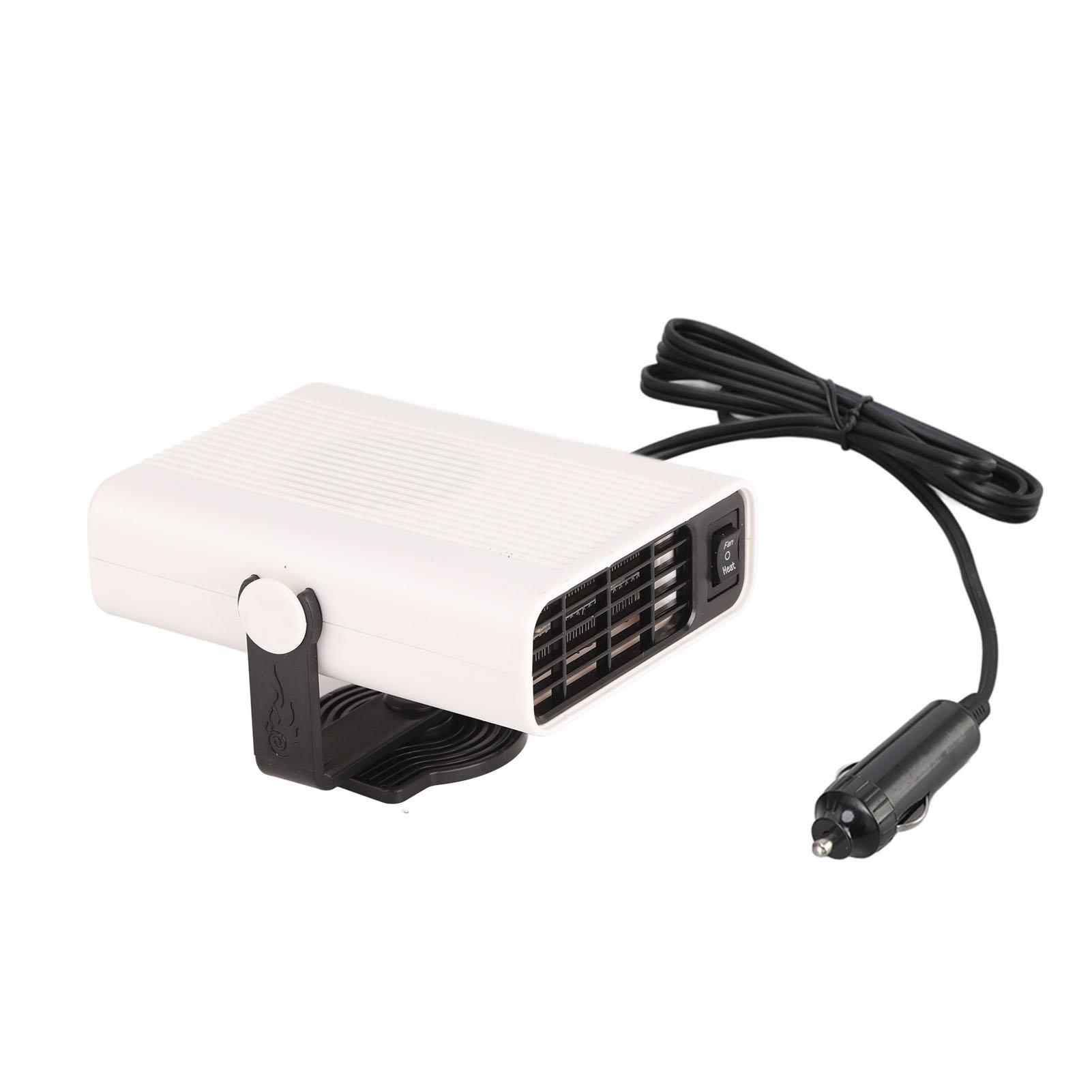 

Car Heater 360 Degree Rotating Quick Heating Portable Cigarette Lighter Defogger Defroster for Truck 24V White белый