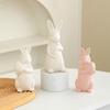 Easter Holding Egg Rabbit Figurine Ceramics Bow Tie Bunny Statue Sculpture Spring Easter Holiday Party