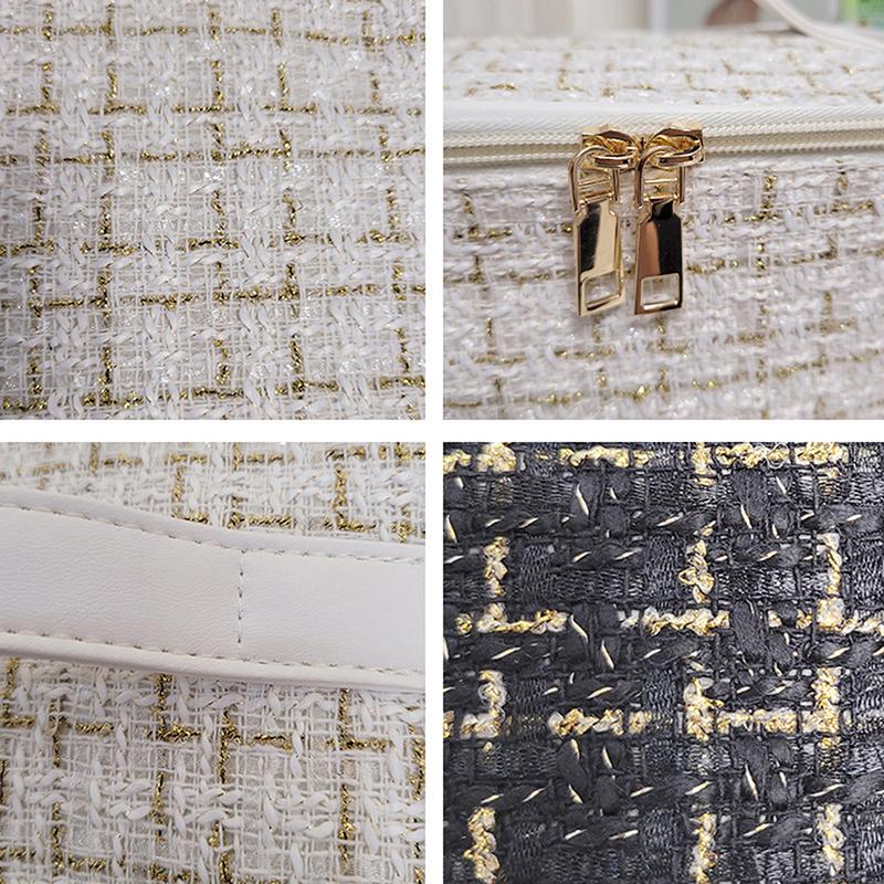 Cosmetic Bag Large Capacity Portable Handbag Woven Cosmetics Makeup Brush Storage Household Travel Wash Bag