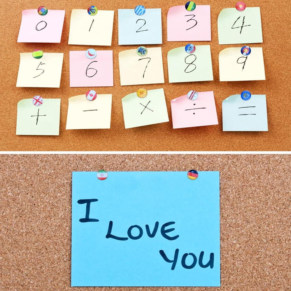 Map P, 291Pcs Flags P of The World Map Pin Board, Decorative Push P for Cork Board, Travel Map