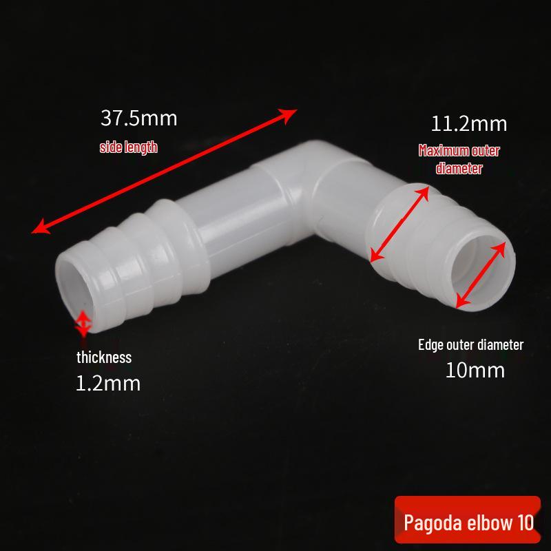 Raccord en T coudé de pagode Connecteur de tuyau Raccords en plastique caoutchouc - Accessoires pour tuyaux d'eau